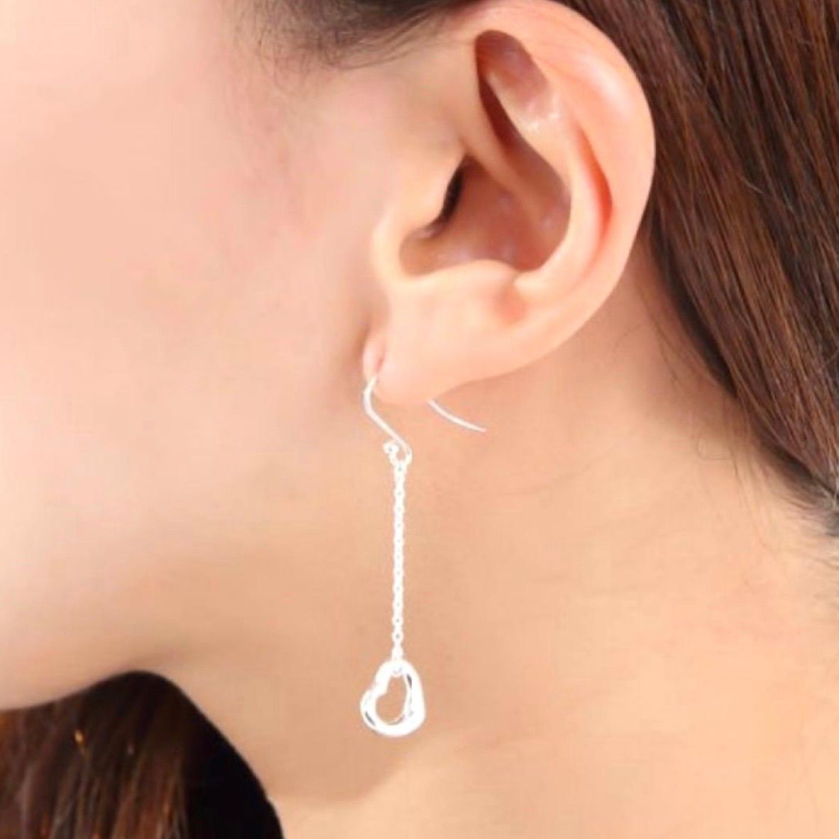 TIFFANY&Co. ティファニー オープンハート ドロップピアス SV925 美品✨Tiffanyティファニーオープンハートドロップピアス シルバー