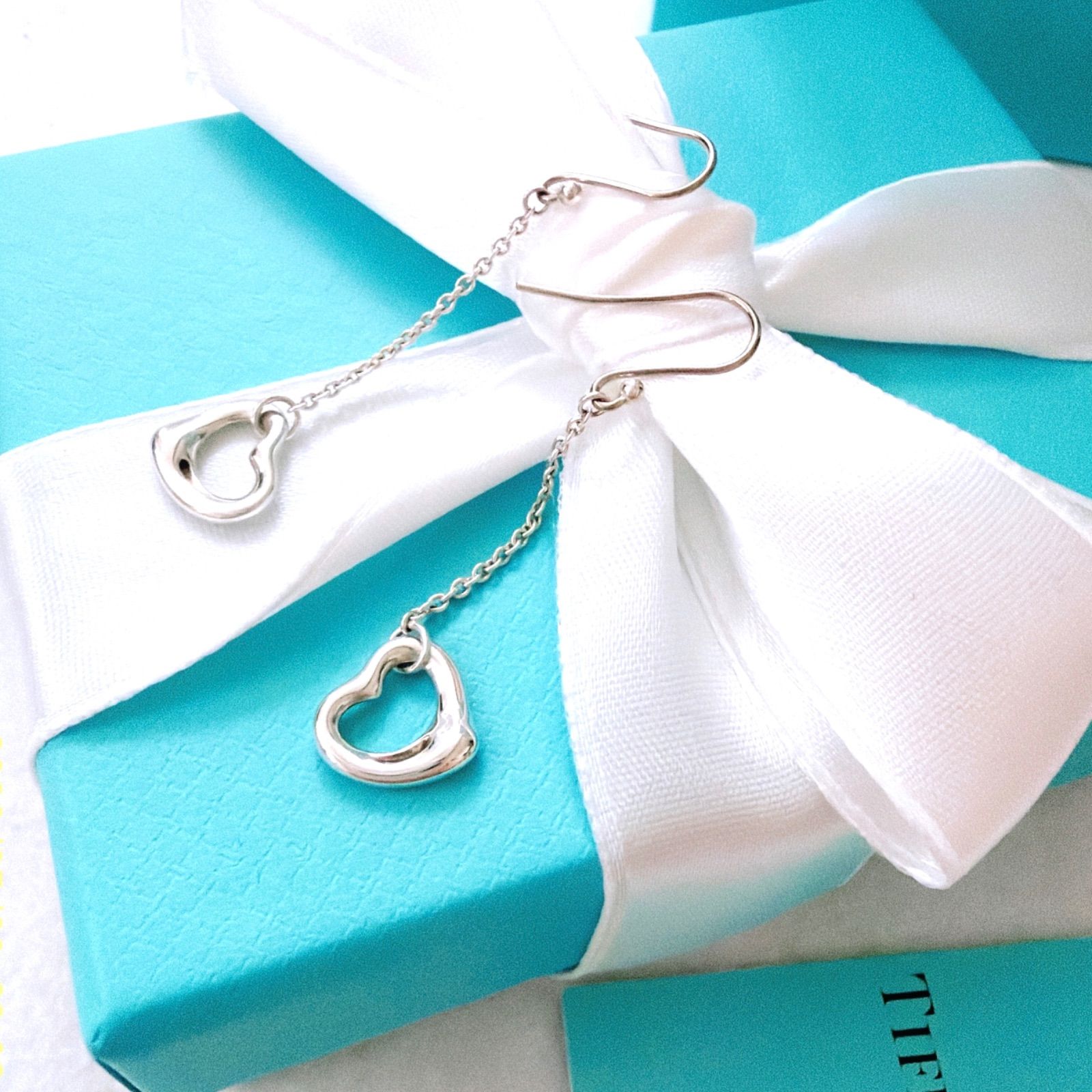 美品✨Tiffanyティファニーオープンハートドロップピアス シルバー