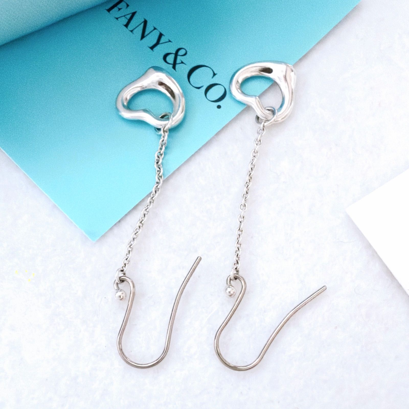 美品✨Tiffanyティファニーオープンハートドロップピアス シルバー