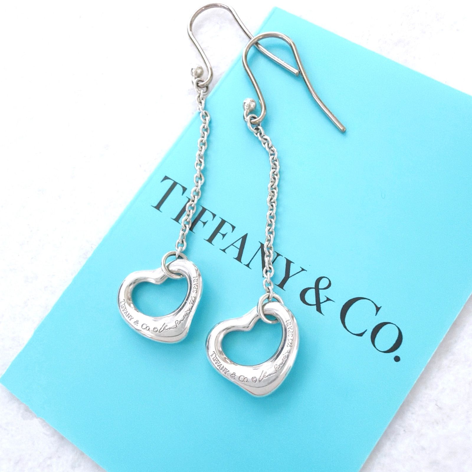 美品✨Tiffanyティファニーオープンハートドロップピアス シルバー