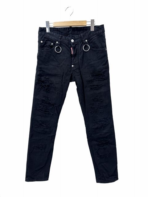 ディースクエアード DSQUARED2 Skater Jean スケーター ジーン デニム パンツ S74LB0493 STN833 46 黒 ブラック ブランド古着ベクトル 中古●260530