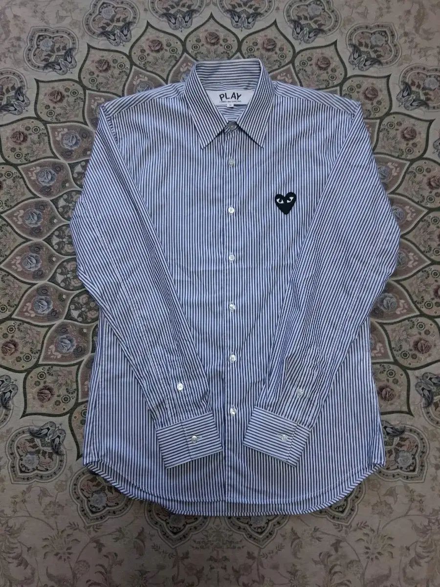 COMME des GARCONS PLAY シャツ ネイビー ストライプ