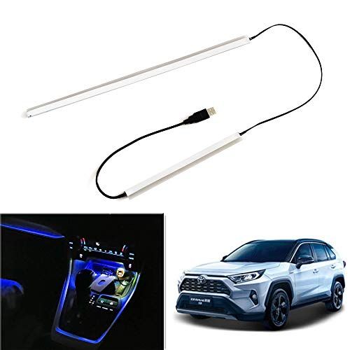 トヨタ対応RAV4 50系専用 センター+助手席トレーLED テープLED シリコン防水 ドームライト配線不要 USB入力 (ブルー)ts c8d04a90