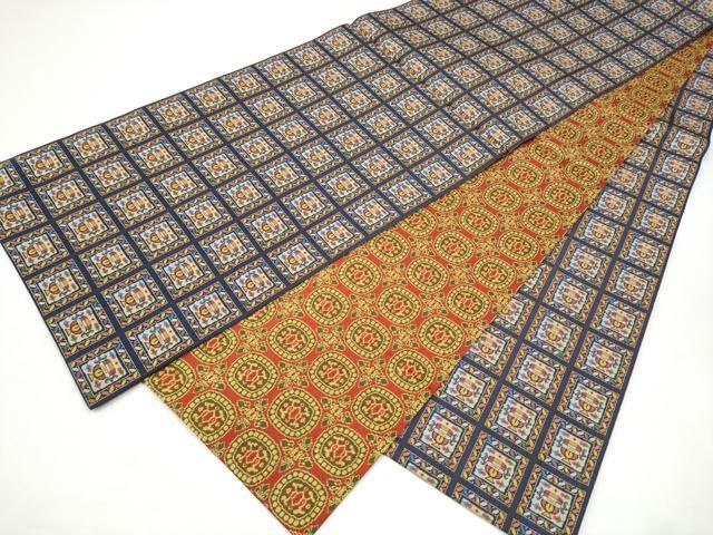 平和屋着物●両面　全通柄袋帯　コプト花盃文　唐招提寺裂　ますいわ屋扱い　正絹　逸品　CABI0125hy