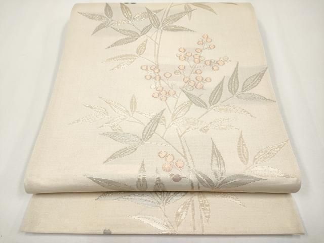 平和屋着物＊夏物　六通柄袋帯　南天文　金糸　正絹　逸品　CABH6071tx