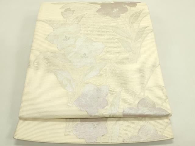 平和屋着物＊夏物　六通柄袋帯　桔梗　銀糸　正絹　逸品　CABH5657rv