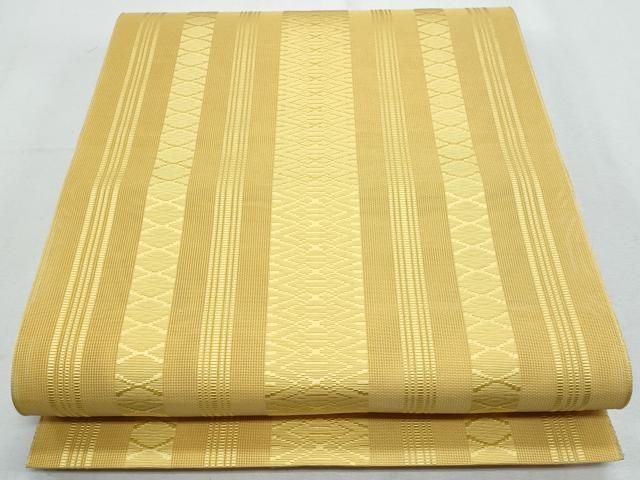 平和屋着物＊夏物　本場筑前博多織　八寸名古屋帯　紗献上　蜂蜜色　正絹　逸品　CABG9953fb