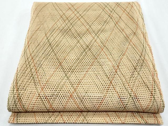 平和屋着物＊夏物　八寸名古屋帯　菱文　正絹　逸品　CABG9962fb