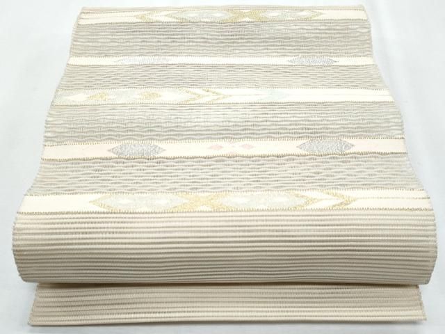 平和屋着物＊夏物　八寸名古屋帯　絽綴れ　横段吉祥文　正絹　逸品　CABG9965fb
