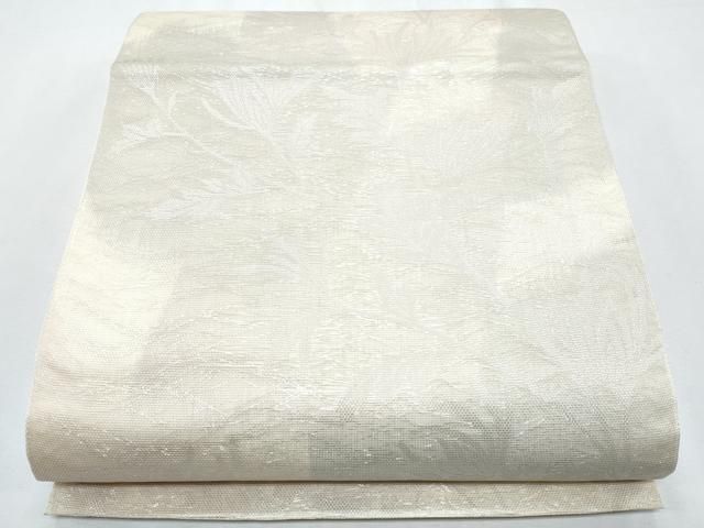 平和屋着物＊夏物　六通柄袋帯　枝花文　銀糸　正絹　逸品　CABG9973fb