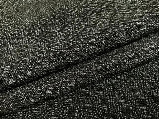 平和屋着物●江戸小紋　吉祥文　黒地　鬼しぼ縮緬　正絹　逸品　AABJ1330ph