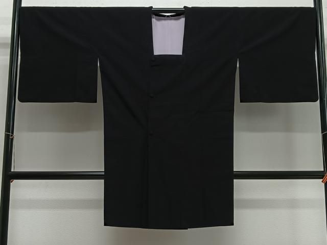 平和屋着物＃道行コート　輪奈織　黒地　正絹　逸品　CABH3273ua