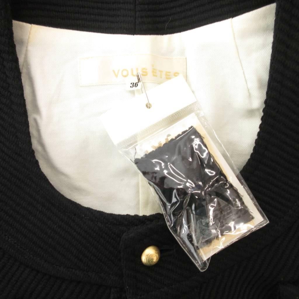 ヴゼット VOUSETES ノーカラージャケット ブレザー 36 フラップ
