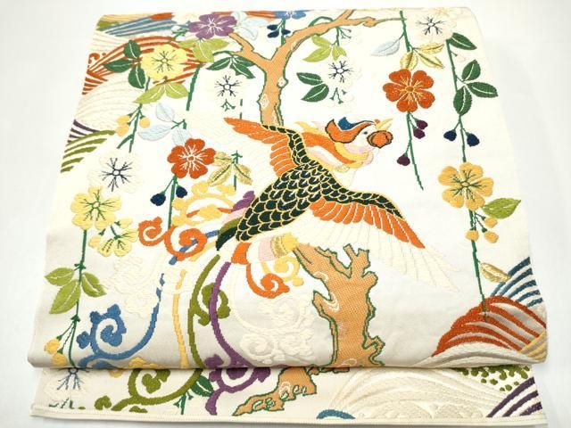 平和屋着物●六通柄　本袋帯　唐織　鳳凰花文　金糸　正絹　逸品　CABH5002hy