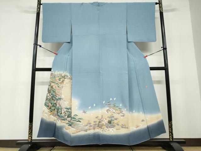 平和屋着物●豪華色留袖　友禅　作家物　飛鳥立波風景文　暈し染め　正絹　逸品　DABF1587ud
