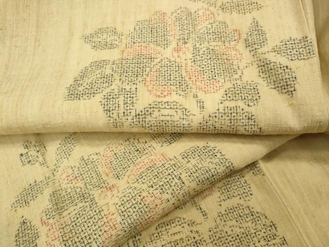 平和屋着物●本場結城紬　重要無形文化財　100亀甲　枝花文　飛び亀甲柄　正絹　逸品　CABH2621ut 33,800円