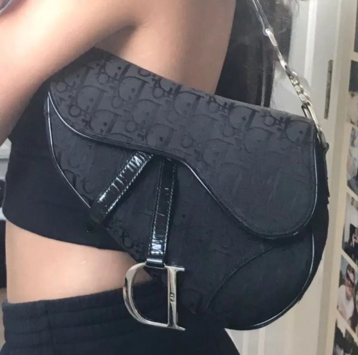 ディオール Dior サドルバッグ ジョン・ガリアーノ ヴィンテージ ブラックシルバー