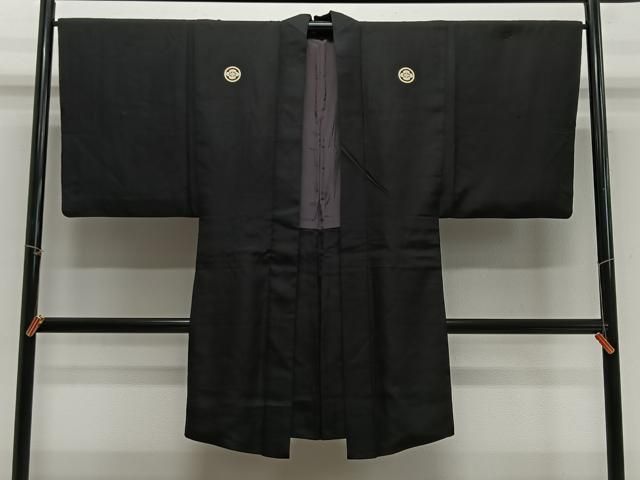 平和屋着物＃男性　長羽織　黒紋付　正絹　逸品　CABH3250ua 13,650円