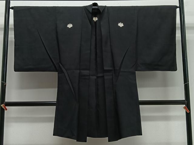 平和屋着物＃男性 長羽織 単衣 黒紋付 正絹 逸品 CABH3257ua - メルカリ