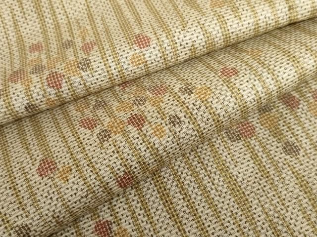 平和屋着物▽上質な紬　単衣　あられ　正絹　逸品　AABI7176cs