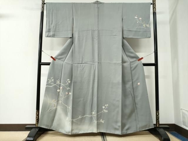 平和屋着物●中国三大刺繍　相良刺繍　訪問着　作家物　枝花文　暈し染め　正絹　逸品　CABG0196yc 30,420円