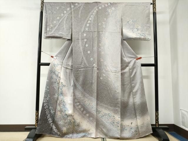平和屋着物○訪問着 辻が花 絞り 暈し染め 金彩 正絹 逸品 CABG0197yc