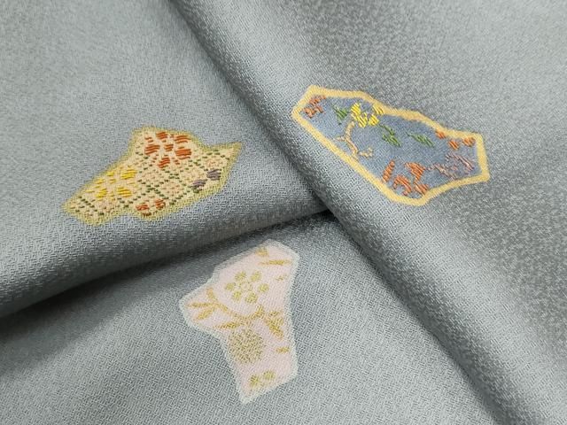 平和屋着物●訪問着　総刺繍　花唐草文　金彩　ロング丈　正絹　逸品　CABG0253yc
