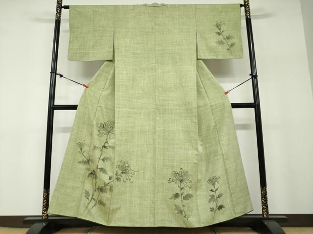 平和屋着物●訪問着　紬地　乱菊　正絹　逸品　DABF1161ud
