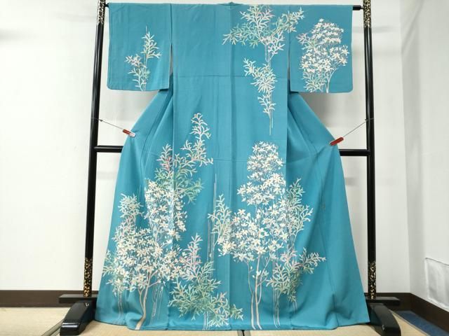 平和屋着物●本加賀友禅作家　押田正義　訪問着　枝花文　ロング丈　正絹　逸品　CABG0341yc