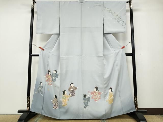 平和屋着物●十日町友禅作家　関口遼一　訪問着　童子遊び　暈し染め　正絹　逸品　CABG5423ut