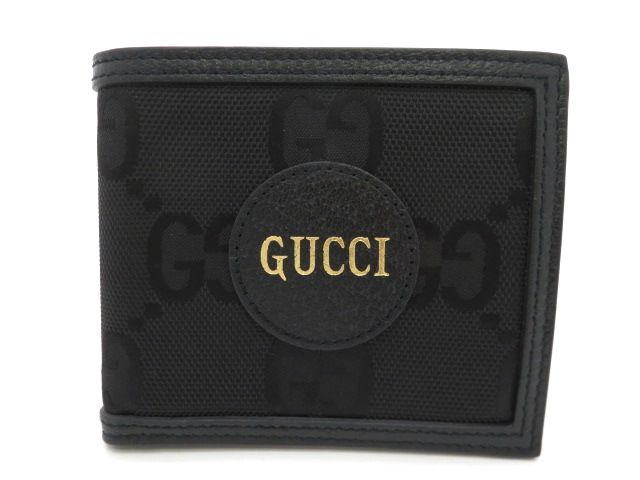GUCCI グッチ オフザグリッド 625574 二つ折り財布 ナイロン/レザー ブラック メンズ【中古】【473】