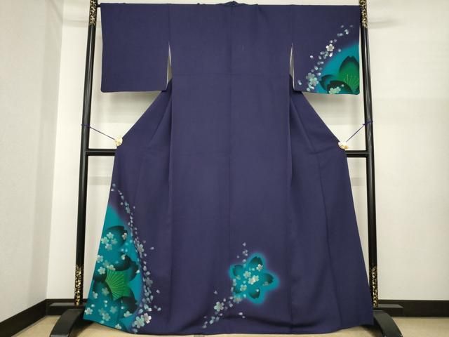 平和屋着物●訪問着　舞桜文　暈し染め　正絹　逸品　AABI7585ck