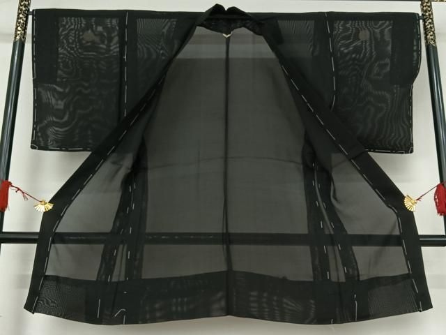 平和屋着物＃男性 長羽織 黒紋付き 作家物 正絹 逸品 CABE5508in 楽天