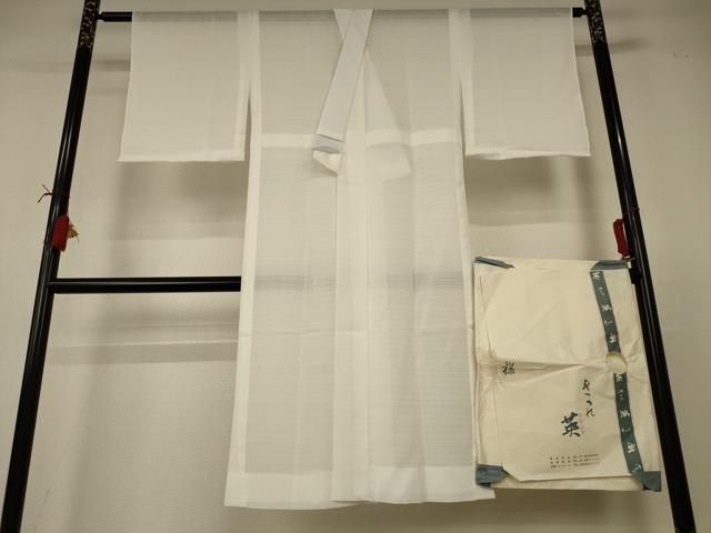 平和屋着物＊夏物　洗える最高級着物　＜英＞はなぶさ謹製　長襦袢　絽　白色　たとう紙付き　洗える着物　AABI6618jd