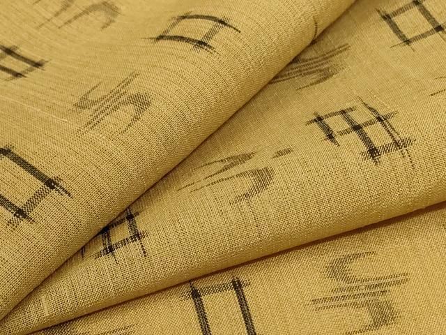平和屋着物＊夏物　紗紬　琉球絣文　正絹　逸品　AABI6633jd