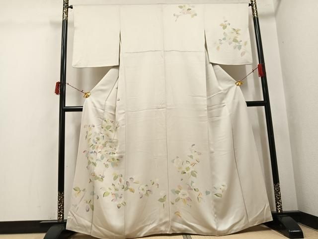平和屋着物●訪問着　枝花文　正絹　逸品　AABI6226ph
