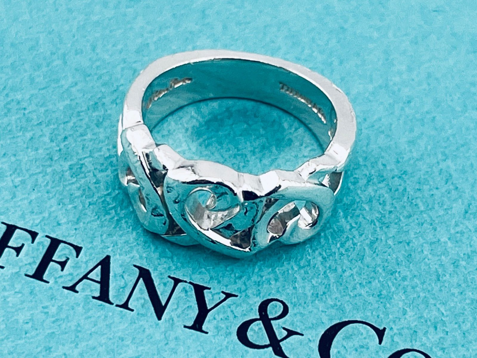 a269 送料無料　Tiffany&Co. ティファニー　トリプル　ラビングハート　リング　シルバー　925 約10号