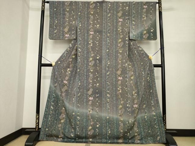 平和屋着物●訪問着　辻が花　草花文　暈し染め　金彩　正絹　逸品　AABI6876ck