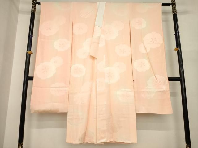 平和屋着物●振袖用長襦袢　袷　舞花地紋　暈し染め　正絹　逸品　AABI6884ck
