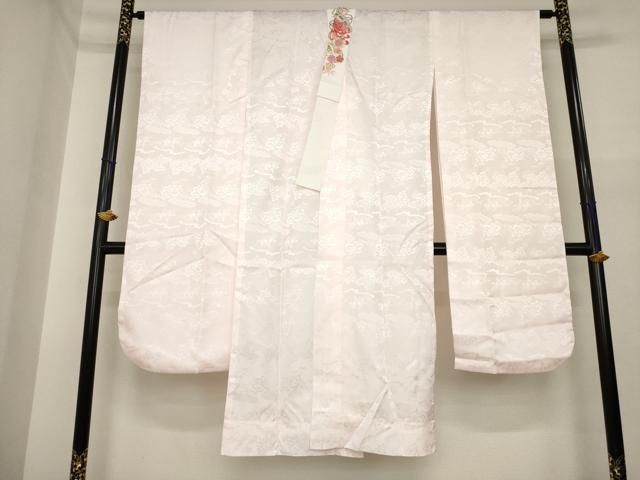平和屋着物●振袖用長襦袢　無双仕立て　雲重ね地紋　虹色　半衿刺繍　洗える着物　AABI6895ck