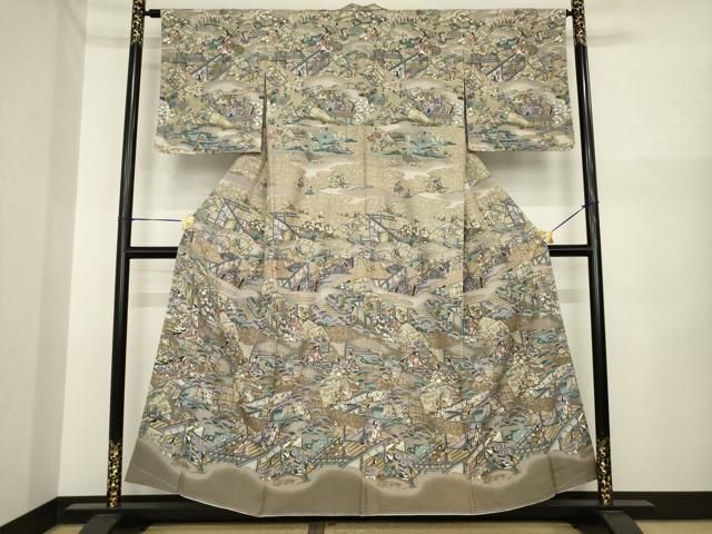 平和屋着物●訪問着　中国三大刺繍　スワトウ刺繍　汕頭刺繍　人物文　正絹　逸品　未使用　AABI6899ck 46,800円