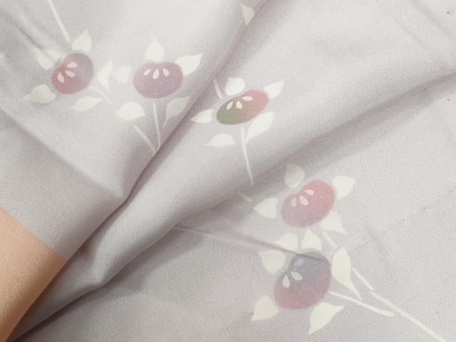 平和屋着物●長襦袢　無双仕立て　枝橘文　半衿刺繍　正絹　逸品　CABG0162yc