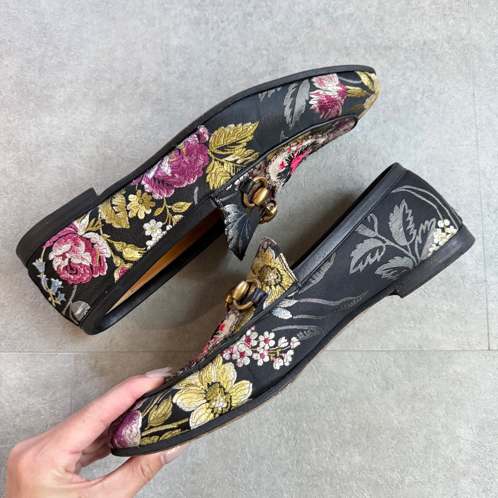 希少 GUCCI グッチ ホースビットローファー プリンスタウン フローラル