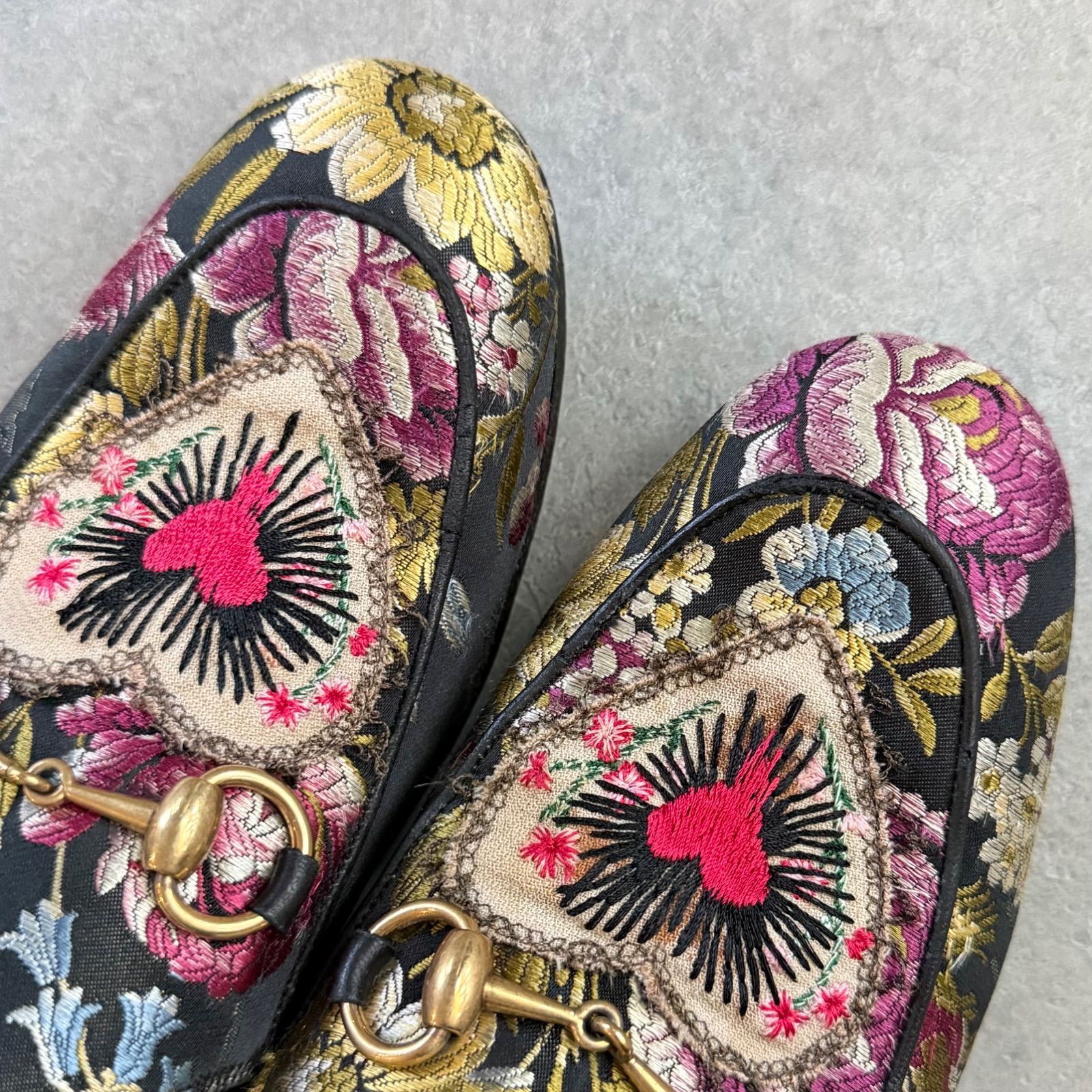 希少 GUCCI グッチ ホースビットローファー プリンスタウン フローラル