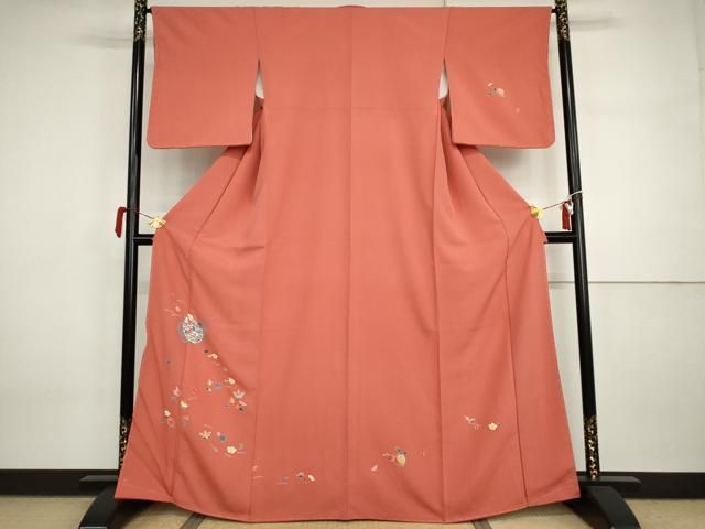 平和屋着物●訪問着 友禅 花篭文 正絹 逸品 未使用 AABI5234cs