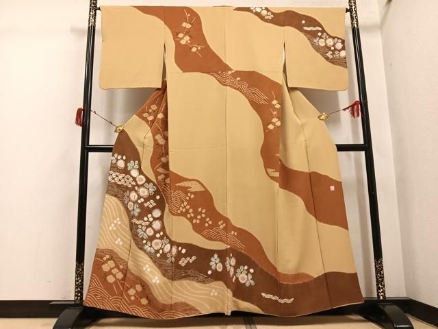平和屋着物●十日町　名門　滝泰謹製　訪問着　辻が花　金彩　正絹　逸品　AABI4886ph
