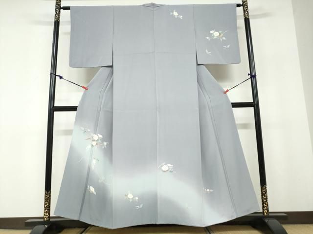 平和屋着物●訪問着　友禅　枝花文　暈し染め　正絹　逸品　DABD9943ud