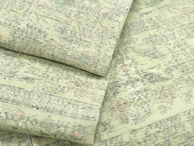平和屋着物▽上質な紬　単衣　吉祥花文　正絹　逸品　CABG2589th