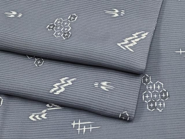 平和屋着物＊夏物　小紋　絽　琉球絣文様　正絹　逸品　CABG3223tx