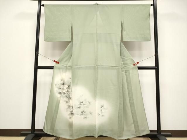 平和屋着物＊夏物　色留訪問着　絽　手描き　葡萄蔦の葉文　暈し染め　正絹　逸品　CABG3225tx